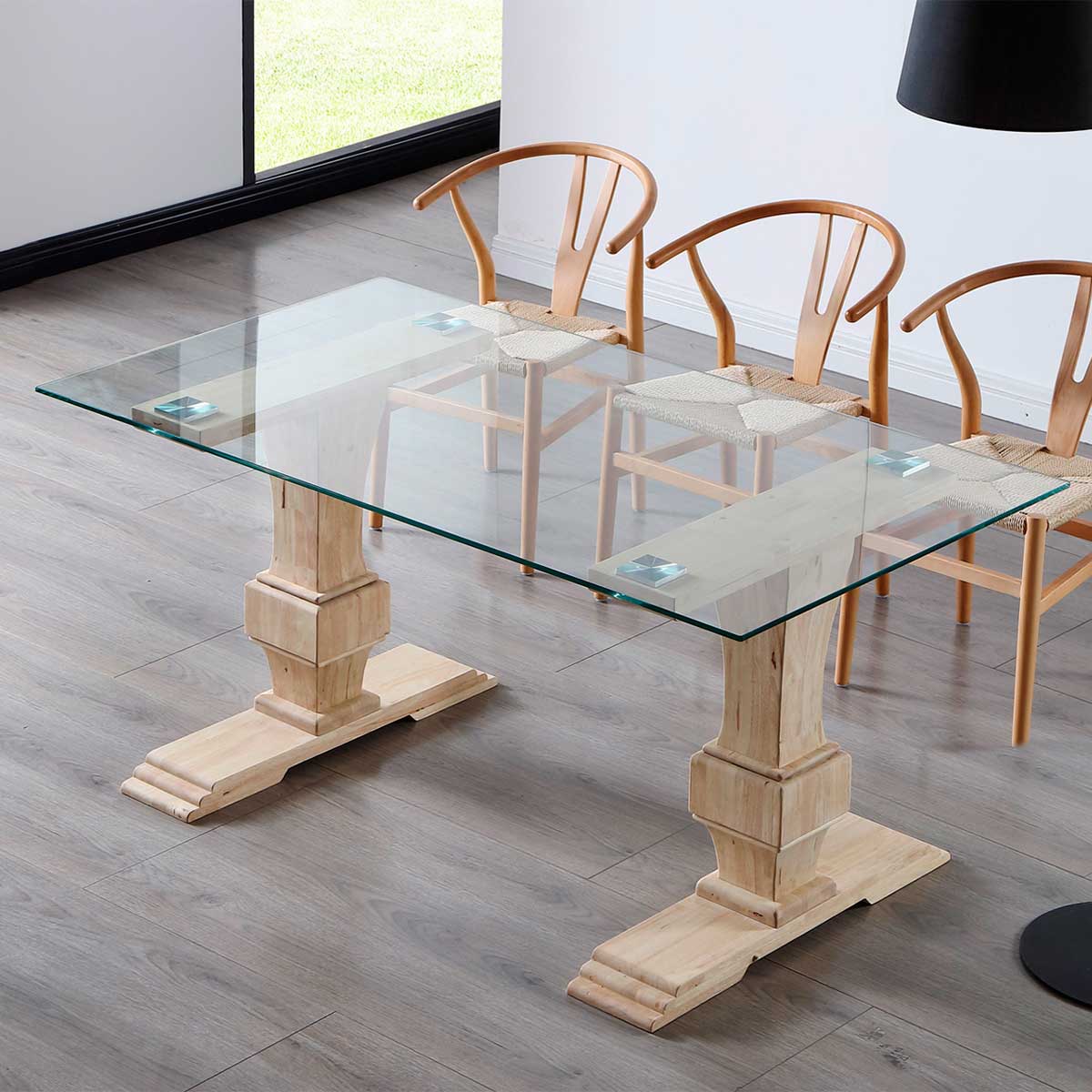 Mesa de comedor Versalles forma rectangular roble Nordish 76x160x90 cm 3