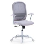 Sillón giratorio Maggie tejido 3D con apoyo lumbar gris 98-110x64x64 cm