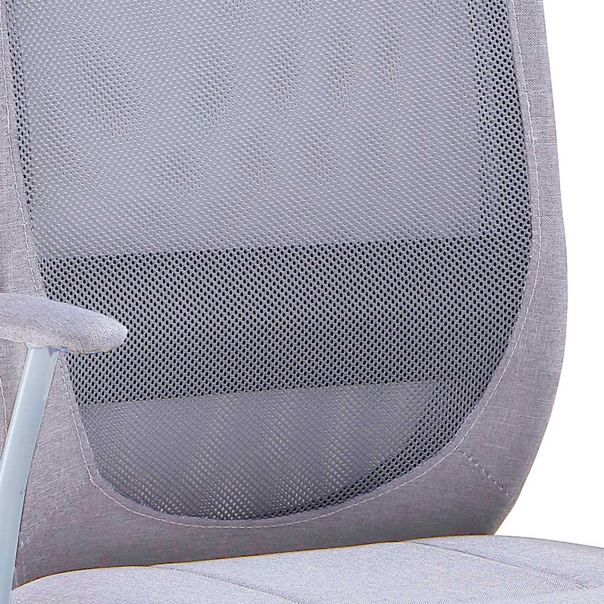 Sillón giratorio Maggie tejido 3D con apoyo lumbar gris 98-110x64x64 cm 3