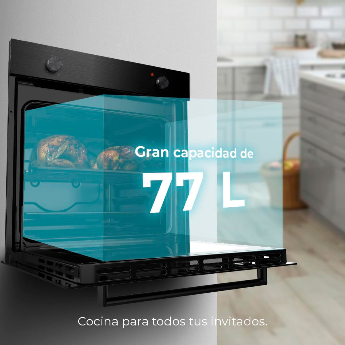 Horno Cecotec Bolero Hexa C126000 Black A 2800W 77L A negro 59,2 cm 2