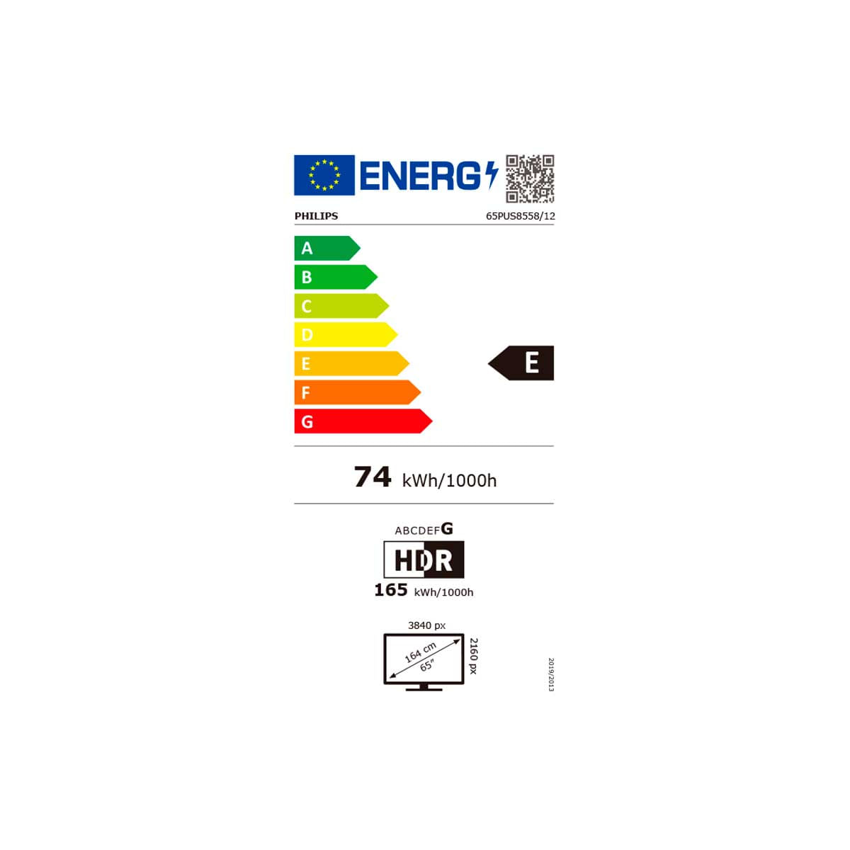 Televisor Smart TV Philips The One 65PUS8558/12 65'' 4K UHD Ambilight E antracita eficiencia-energetica
