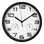 Reloj de pared TeaTime con termómetro e higrómetro blanco Ø25 cm