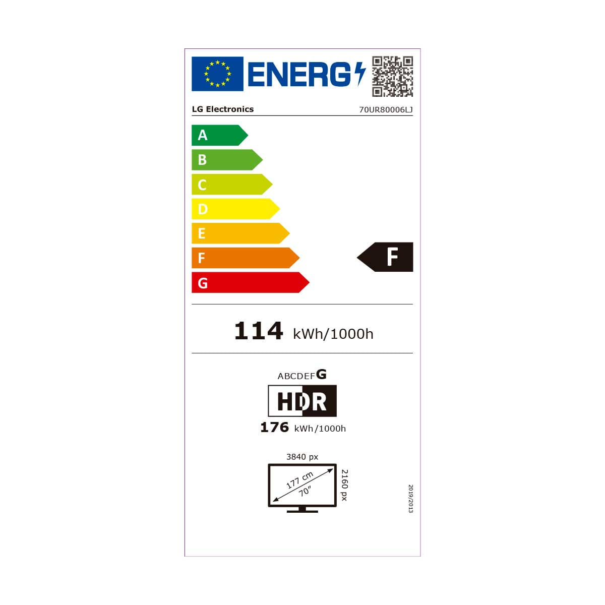 Televisor Smart TV LG 70UR80006LJ 70'' 4K UHD LED webOS 23 WiFi F negro eficiencia-energetica