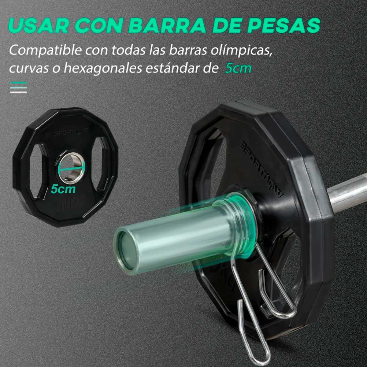 Pack de 2 discos de pesas SportNow 2 x 10kg negro 5