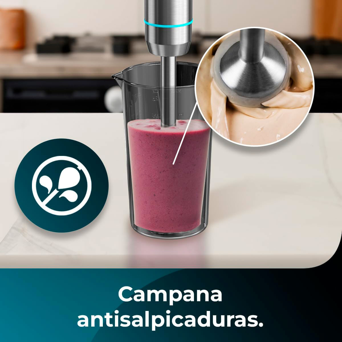 Batidora de mano Cecotec Power Neutron 1100MAX 1100W con vaso medidor inox 8