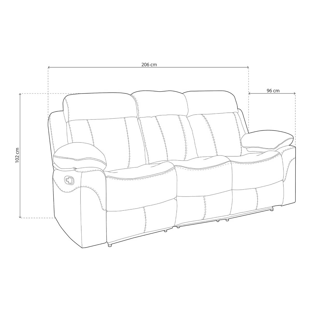 Sofa-relax-Menfis-3-plazas-apertura-manual-piedra-102x206x96-cm-medidas