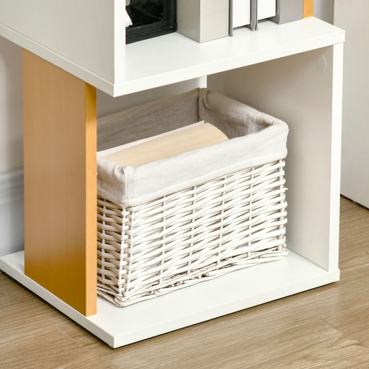 Estantería Fiona Homcom 5 niveles forma S blanco/natural 161x33x28 cm 6