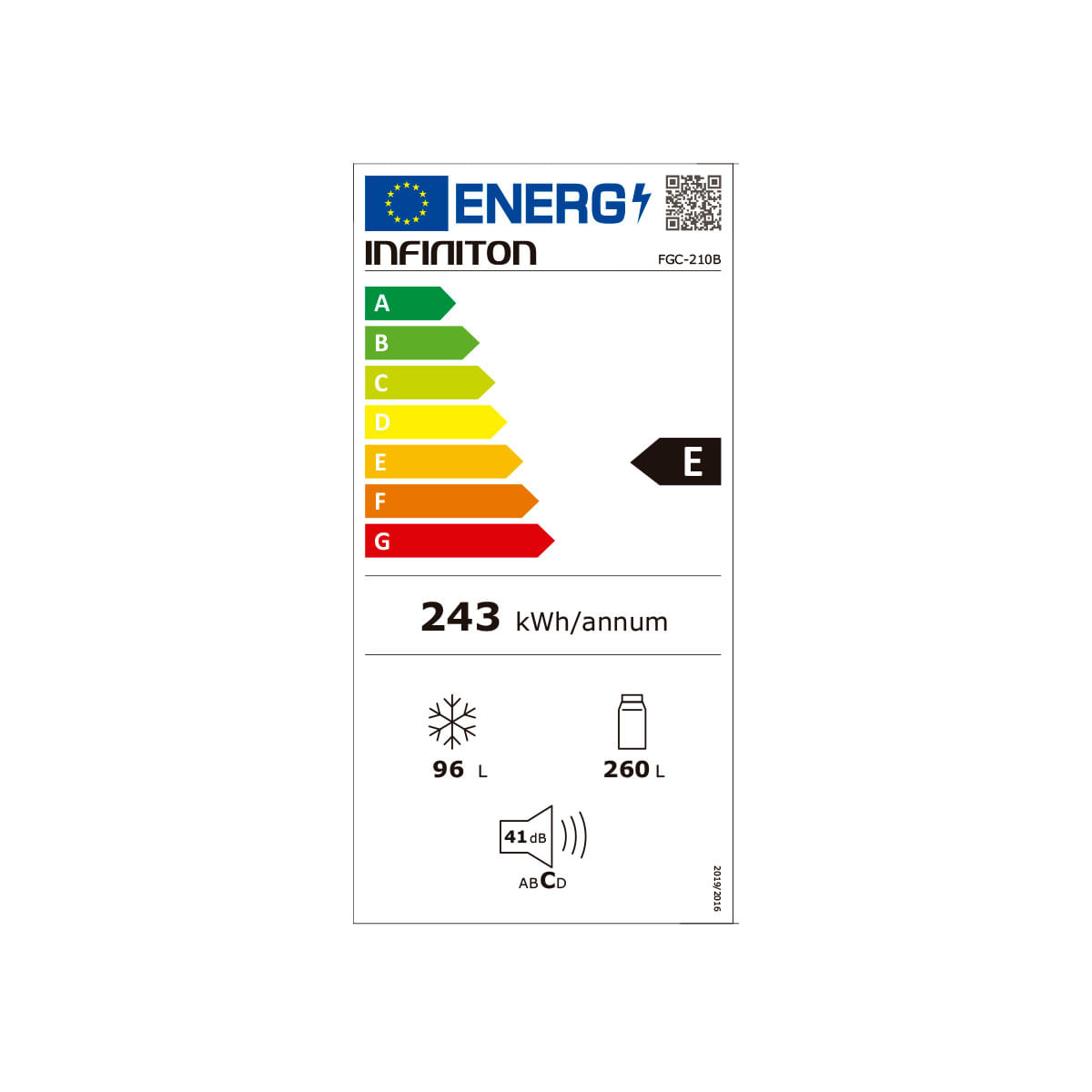 Frigorífico combi Infiniton FGC-210B Total No Frost 356L Multiflow Cold Air Surrounding E inox 200 cm eficiencia-energetica