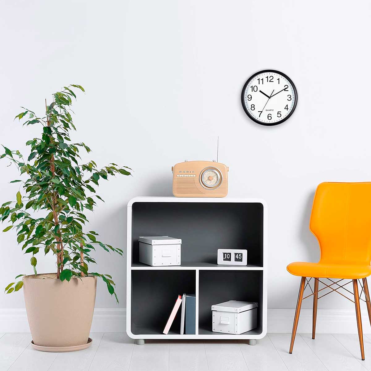 Reloj de pared Alexis circular diseño minimalista negro Ø30 cm 2