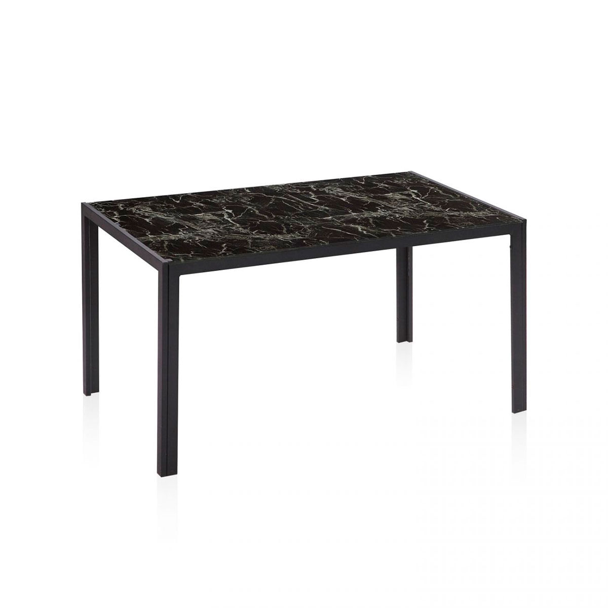Conjunto de comedor Mármol 1 mesa + 6 sillas de comedor negro/gris 4