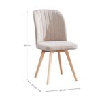 Conjunto de comedor 1 mesa Sensei + 4 sillas Lane natural/beige medidas-sillas