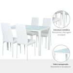 Conjunto de comedor Asia Homcom 1 mesa + 4 sillas blanco 5