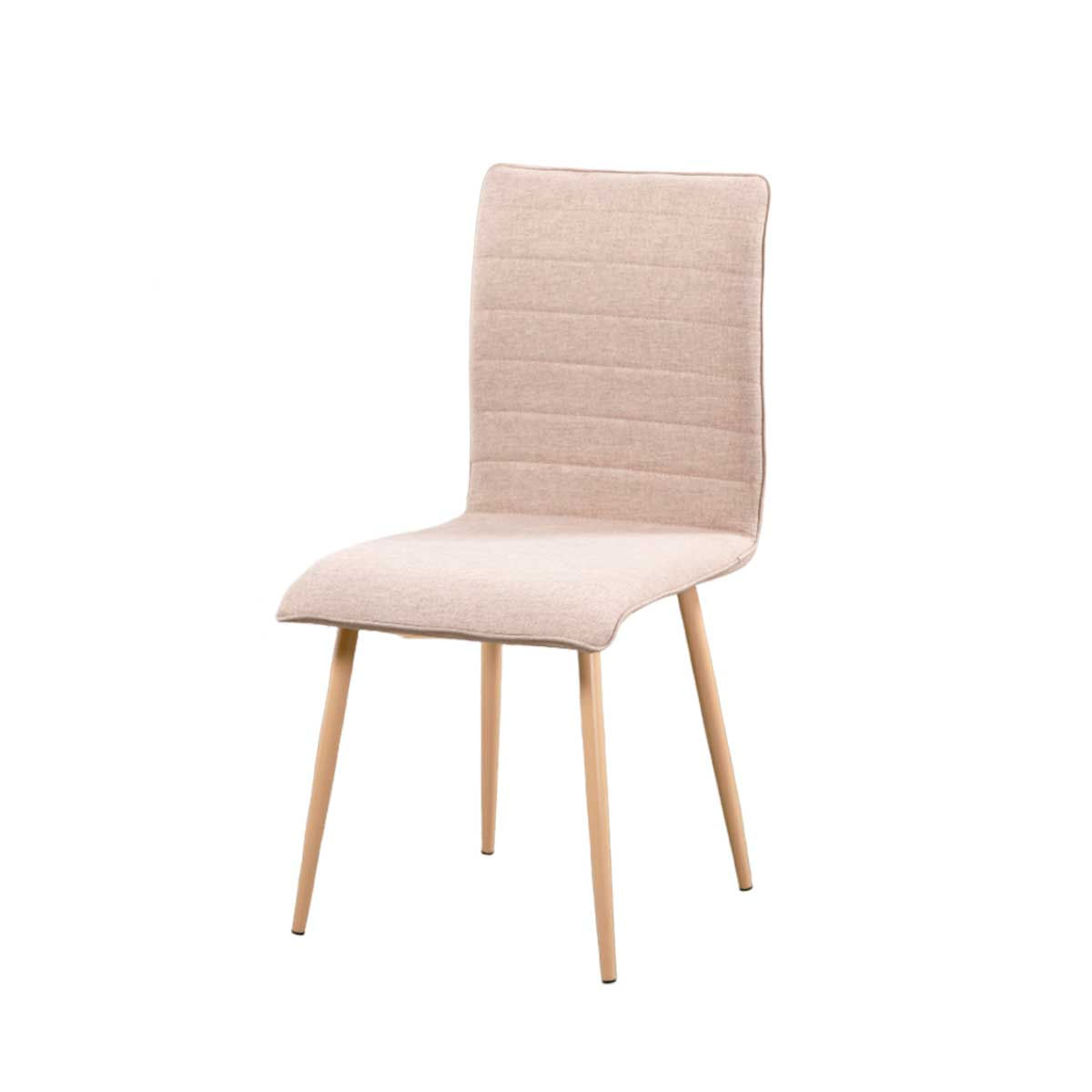 Silla de comedor Milos tapizado tela beige 87x45x53 cm 2