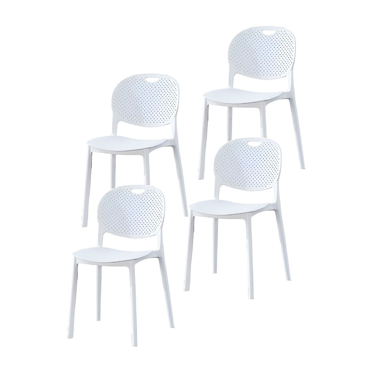 Conjunto de comedor Jansen 1 mesa + 5 sillas madera/blanco 4