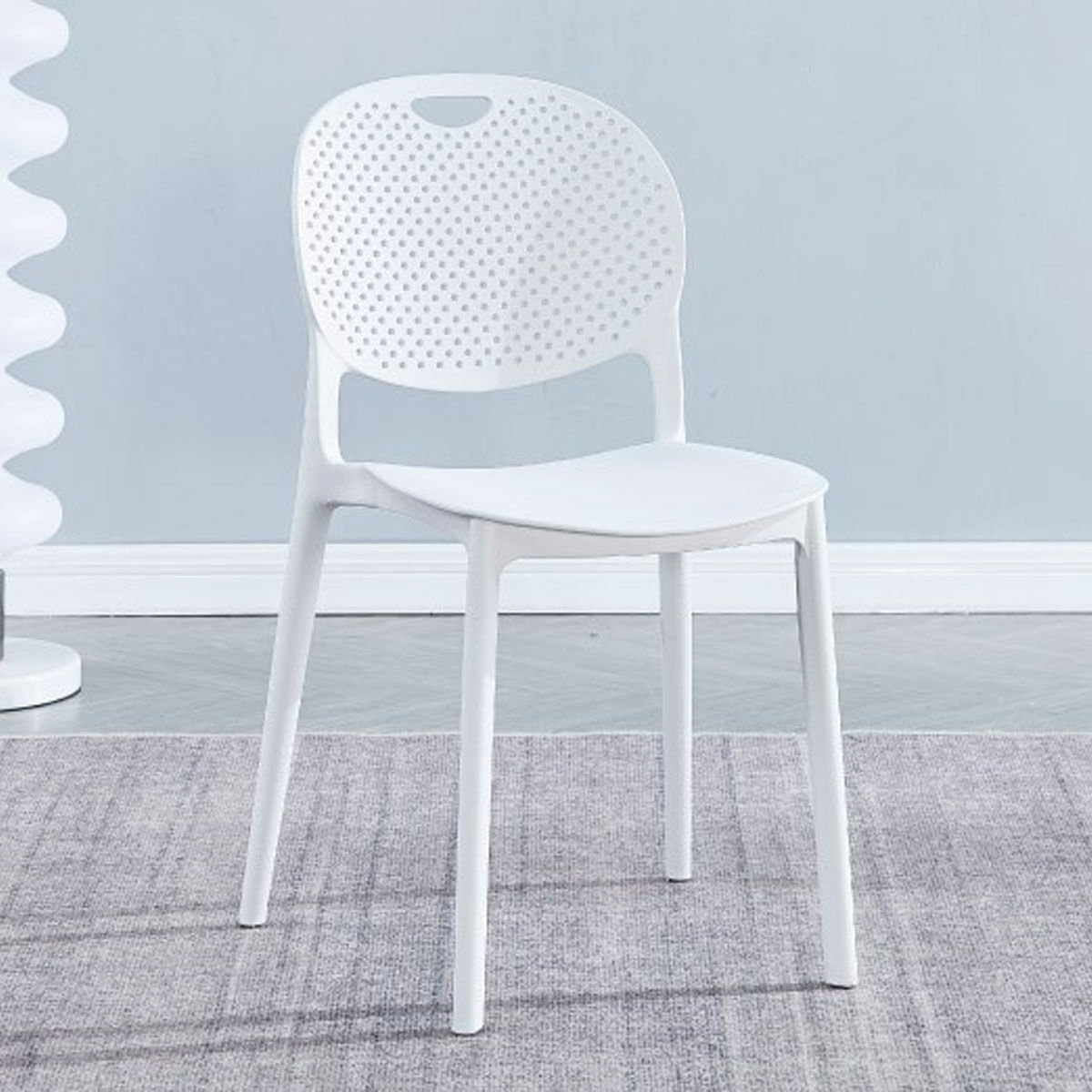 Conjunto de comedor Jansen 1 mesa + 5 sillas madera/blanco 5