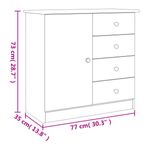Aparador Turia 4 cajones + 1 puerta blanco 73x77x35 cm medidas