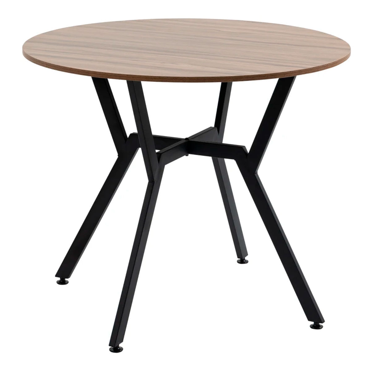 Mesa de comedor Northern diseño nórdico/industrial marrón Ø90x76 cm 2