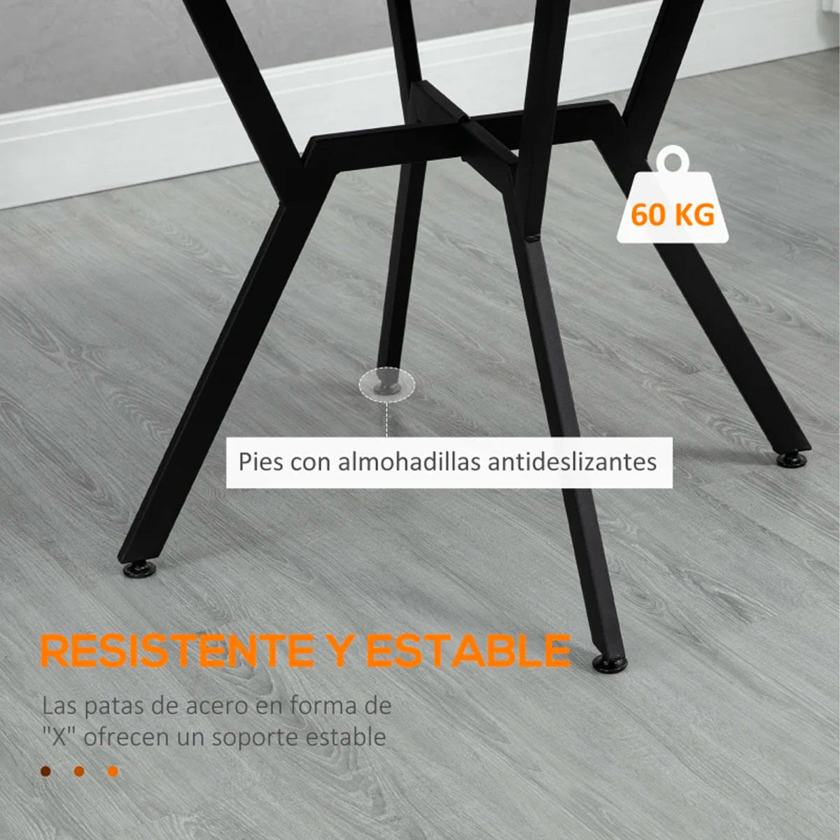 Mesa de comedor Northern diseño nórdico/industrial marrón Ø90x76 cm 4