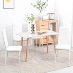 Pack de 4 sillas de cocina Alabama cuero PU blanco