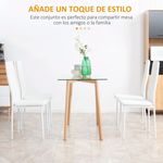 Pack de 4 sillas de cocina Alabama cuero PU blanco 3