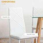 Pack de 4 sillas de cocina Alabama cuero PU blanco 4
