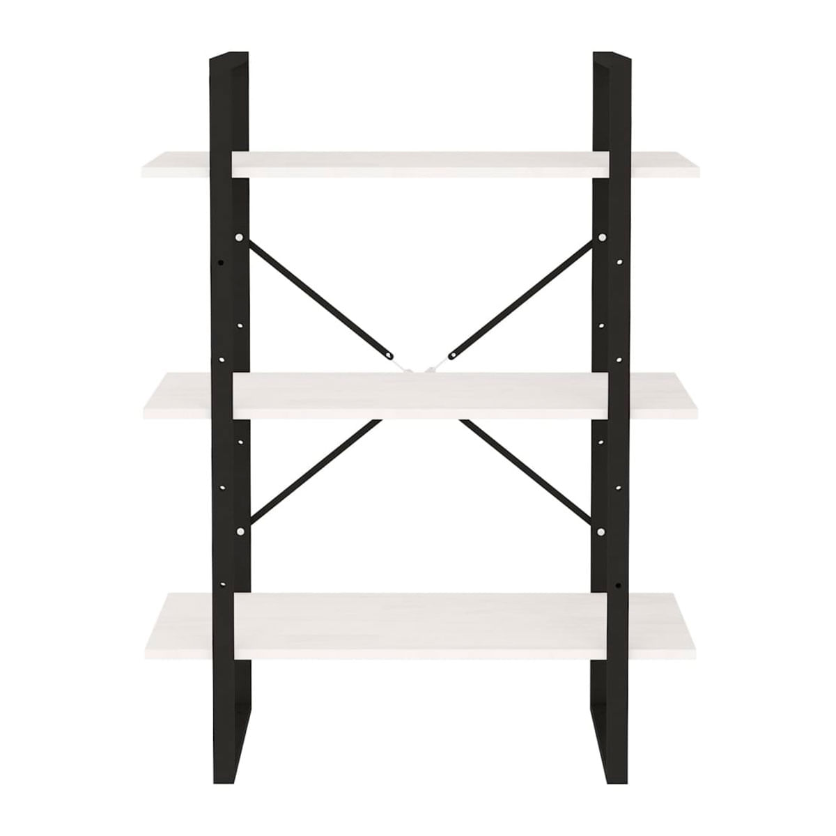 Estantería Oker 3 estantes diseño industrial blanco 105x80x30 cm 4