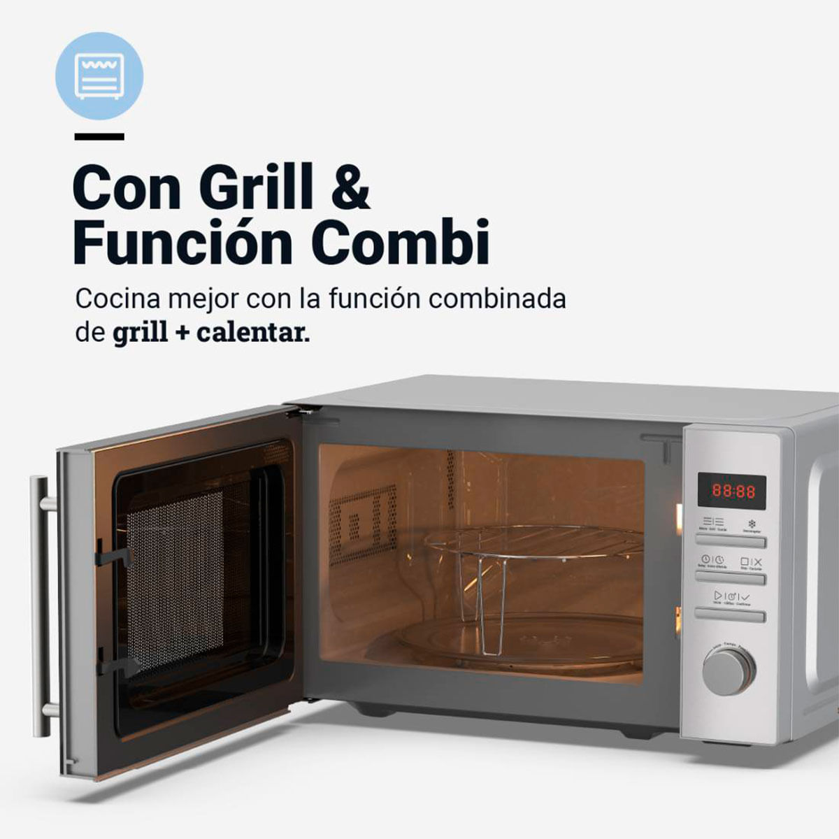 Microondas con grill SpeedyBake 6020DX Universal Blue 700W 20L inox 2