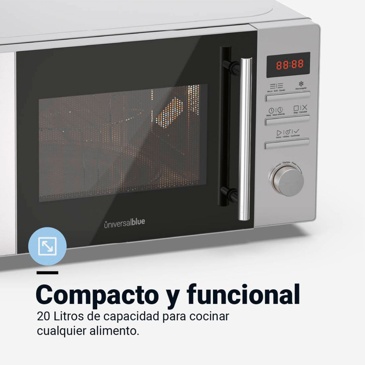 Microondas con grill SpeedyBake 6020DX Universal Blue 700W 20L inox 3