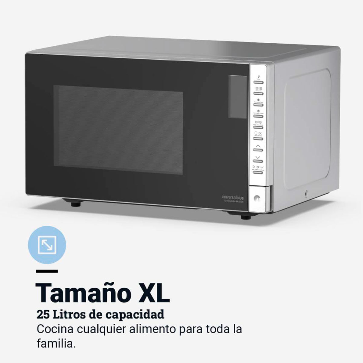 Microondas con grill SpeedyBake 6025DX Universal Blue 900W 25L inox 3