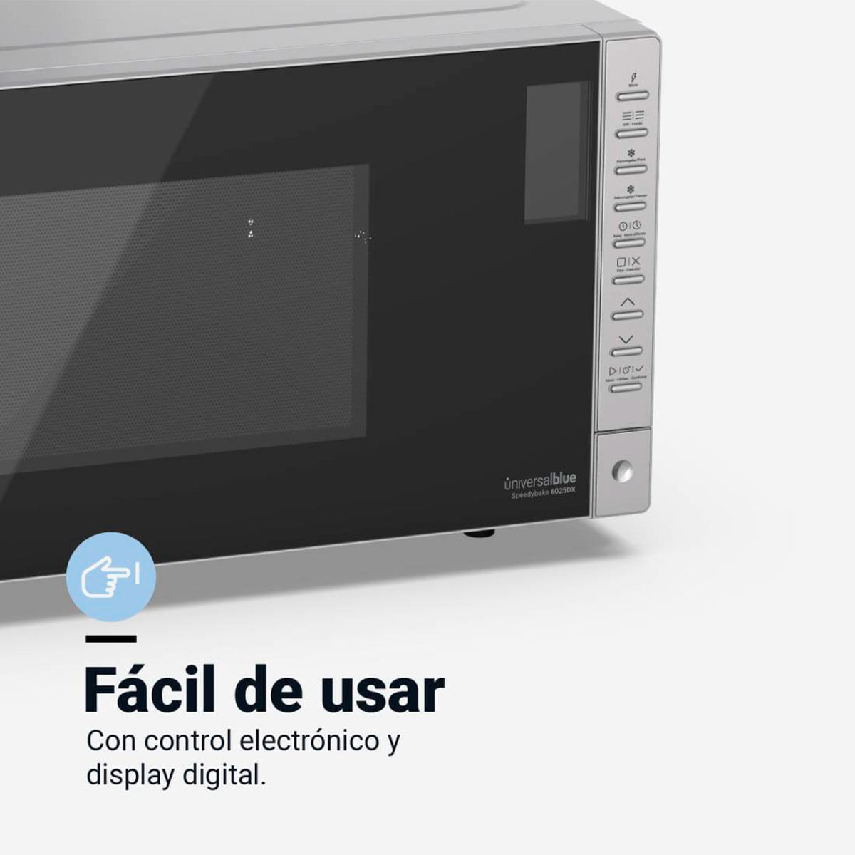 Microondas con grill SpeedyBake 6025DX Universal Blue 900W 25L inox 4