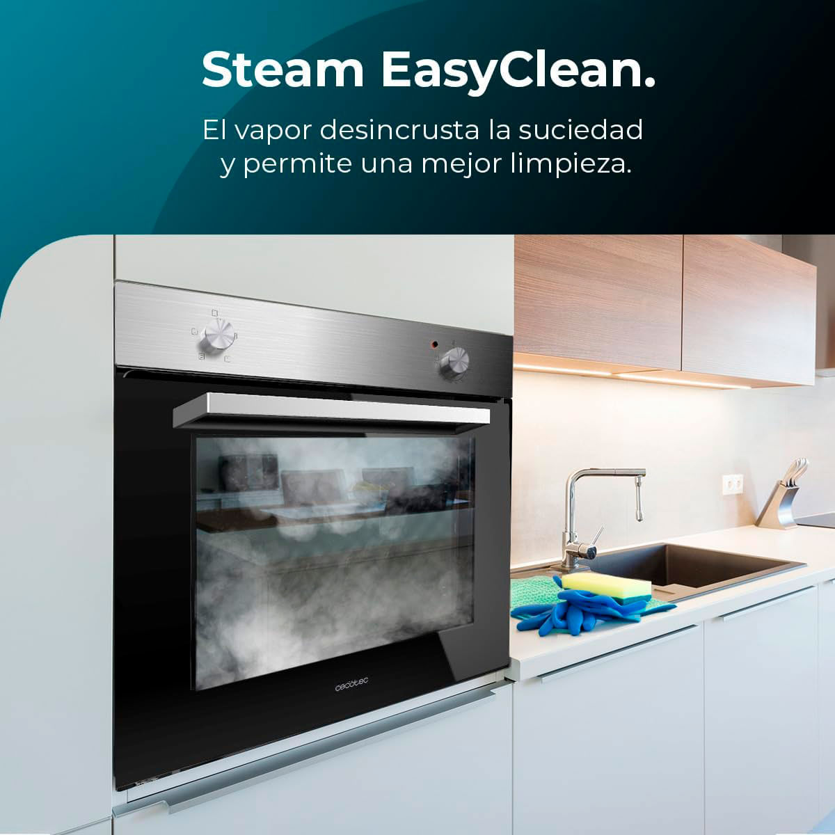 Horno Cecotec Bolero Hexa C126000 Inox A 2800W 77L Steam EasyClean A inox 59,2 cm 3