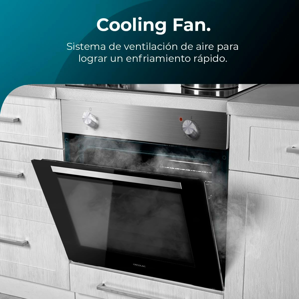 Horno Cecotec Bolero Hexa C126000 Inox A 2800W 77L Steam EasyClean A inox 59,2 cm 5