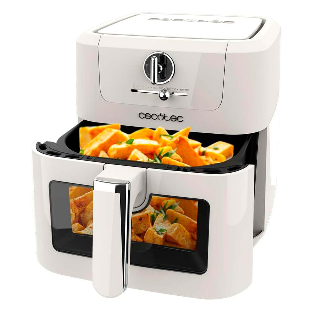 Freidora de aire Cecotec Cecofry Antique 5000 Window 1500W 5L diseño retro con ventana blanco 2