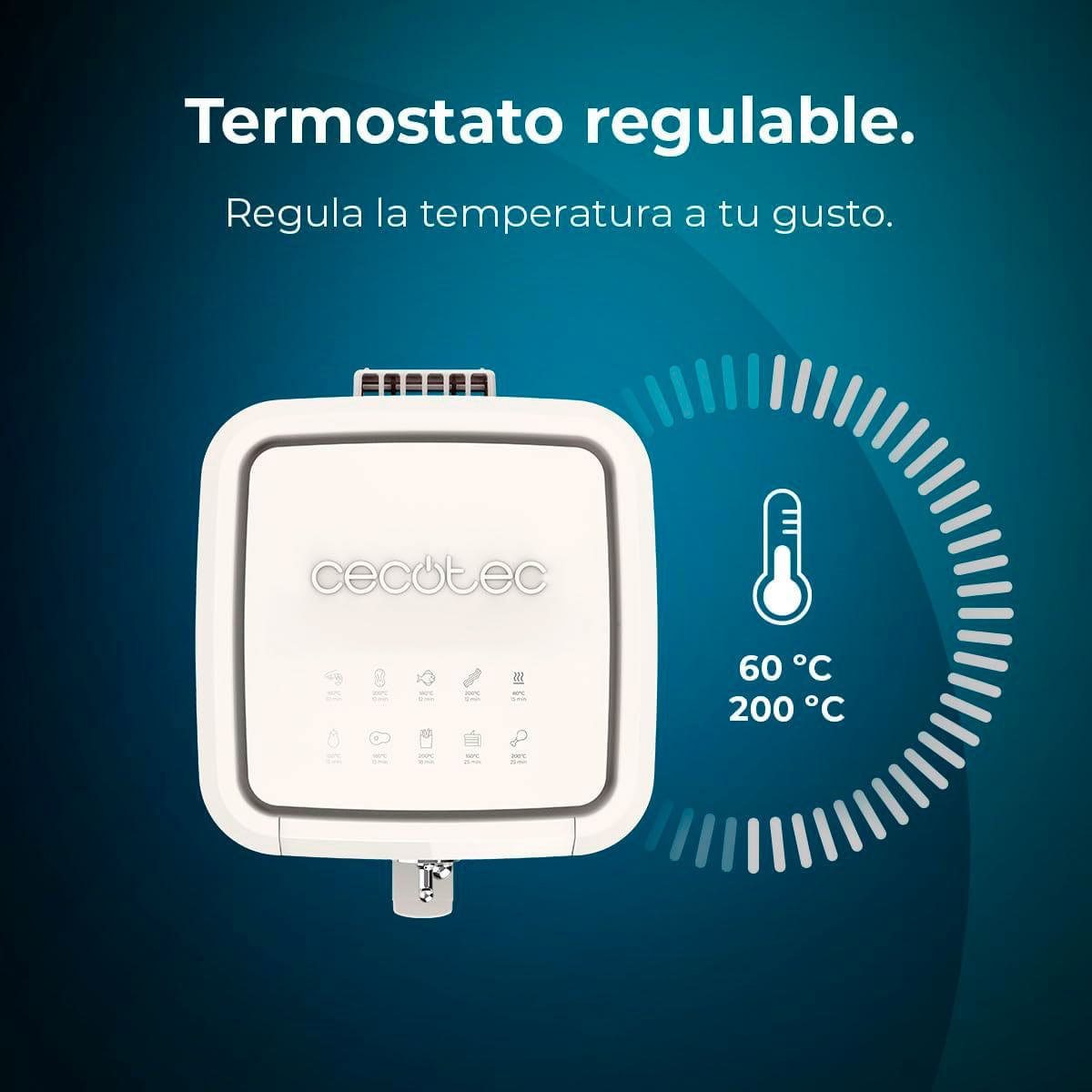 Freidora de aire Cecotec Cecofry Antique 5000 Window 1500W 5L diseño retro con ventana blanco 4