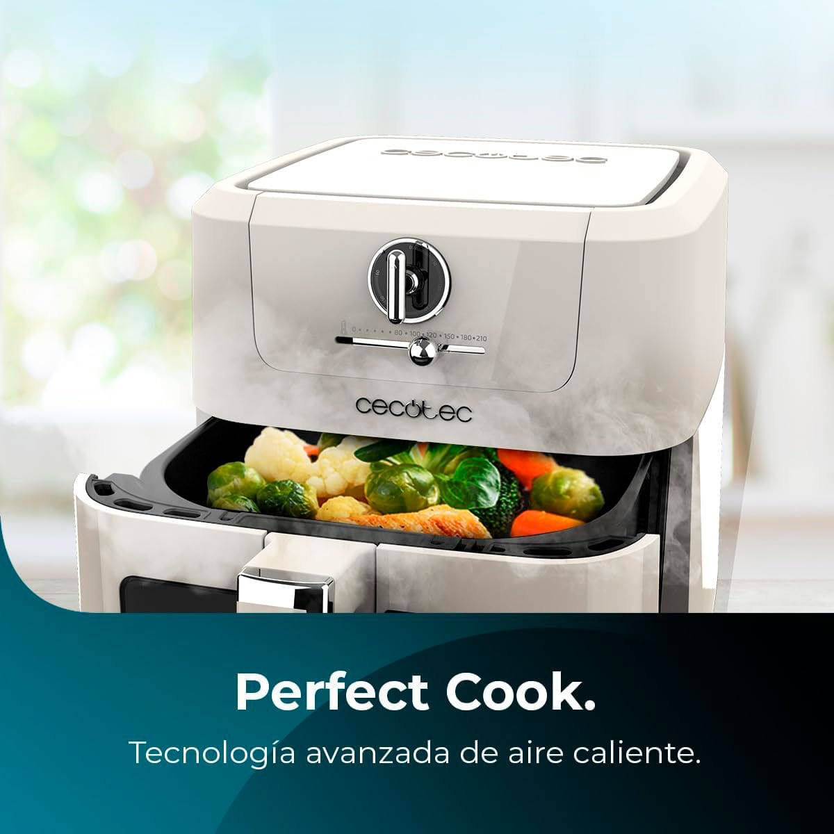 Freidora de aire Cecotec Cecofry Antique 5000 Window 1500W 5L diseño retro con ventana blanco 5