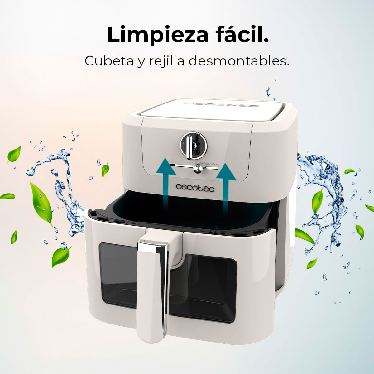 Freidora de aire Cecotec Cecofry Antique 5000 Window 1500W 5L diseño retro con ventana blanco 6
