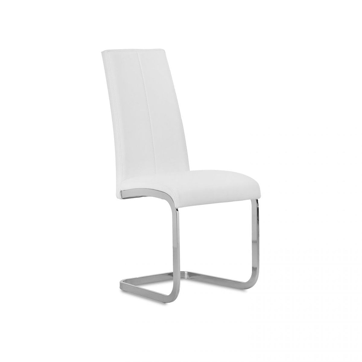 Pack de 4 sillas de comedor Smile estructura metálica símil piel blanco 2