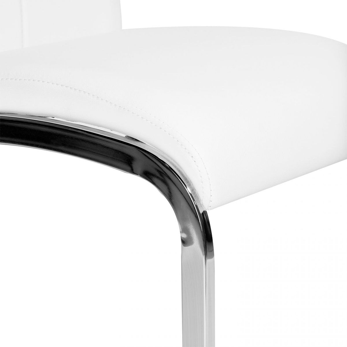 Pack de 4 sillas de comedor Smile estructura metálica símil piel blanco 5