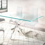 Pack de 4 sillas de comedor Smile estructura metálica símil piel blanco 7
