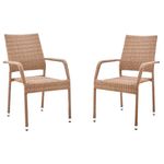 Pack de 2 sillas multiusos Sumatra acabado en ratán uso interior y exterior marrón