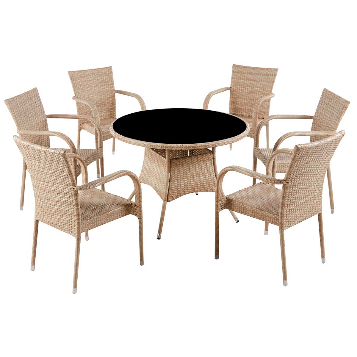 Pack de 2 sillas multiusos Sumatra acabado en ratán uso interior y exterior marrón 3