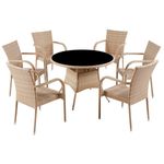 Pack de 2 sillas multiusos Sumatra acabado en ratán uso interior y exterior marrón 3