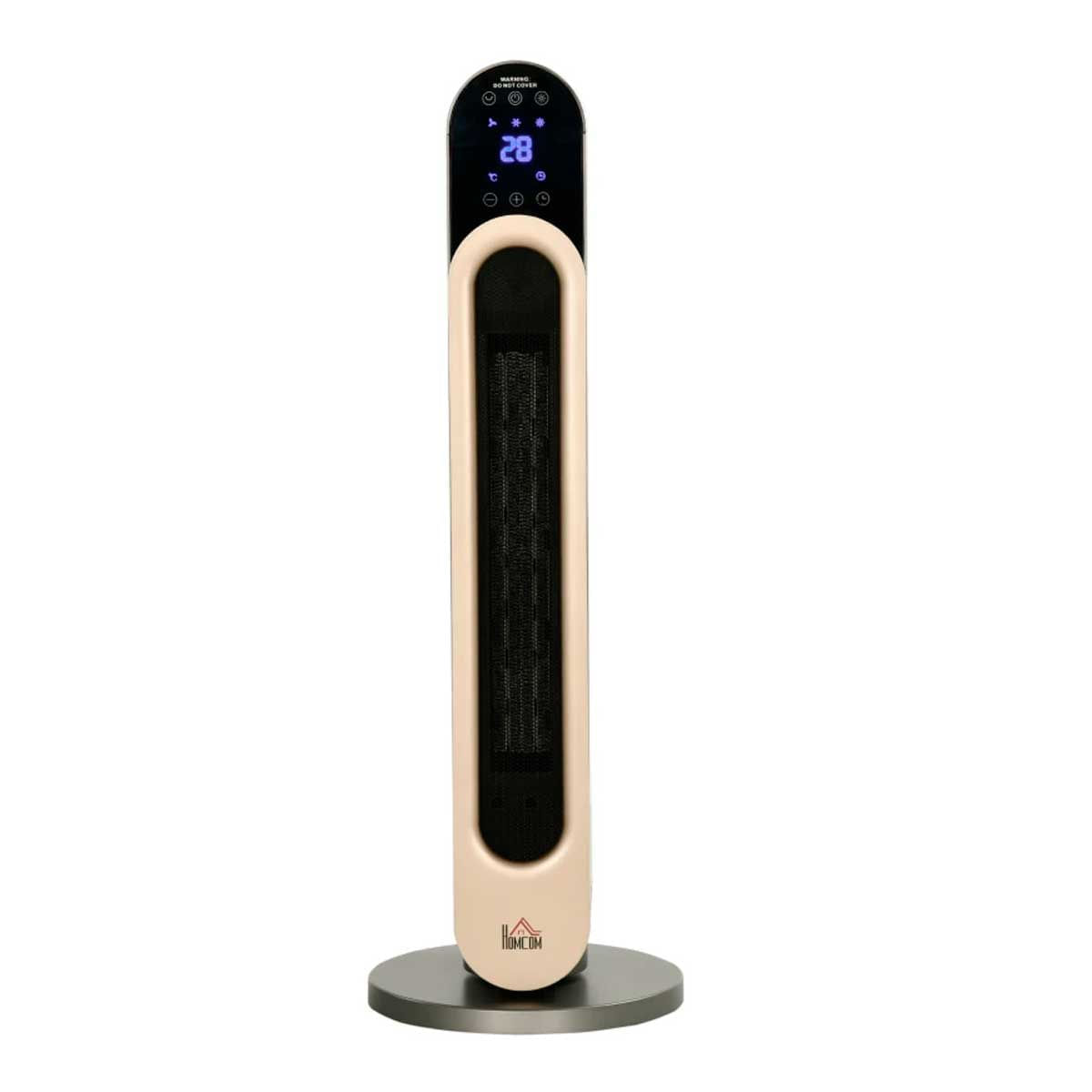 Calefactor cerámico de torre Caribe Homcom 2200W mando a distancia plata