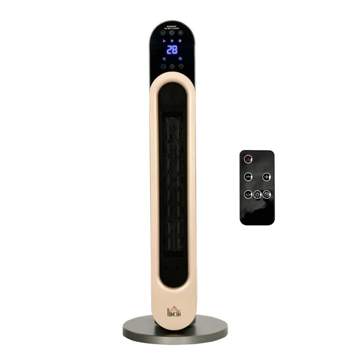 Calefactor cerámico de torre Caribe Homcom 2200W mando a distancia plata 1