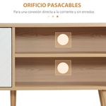 Mueble bajo de TV Venice Homcom 2 módulos + 2 puertas natural/blanco 48,8x110x39 cm 4