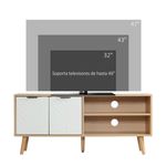 Mueble bajo de TV Venice Homcom 2 módulos + 2 puertas natural/blanco 48,8x110x39 cm 6