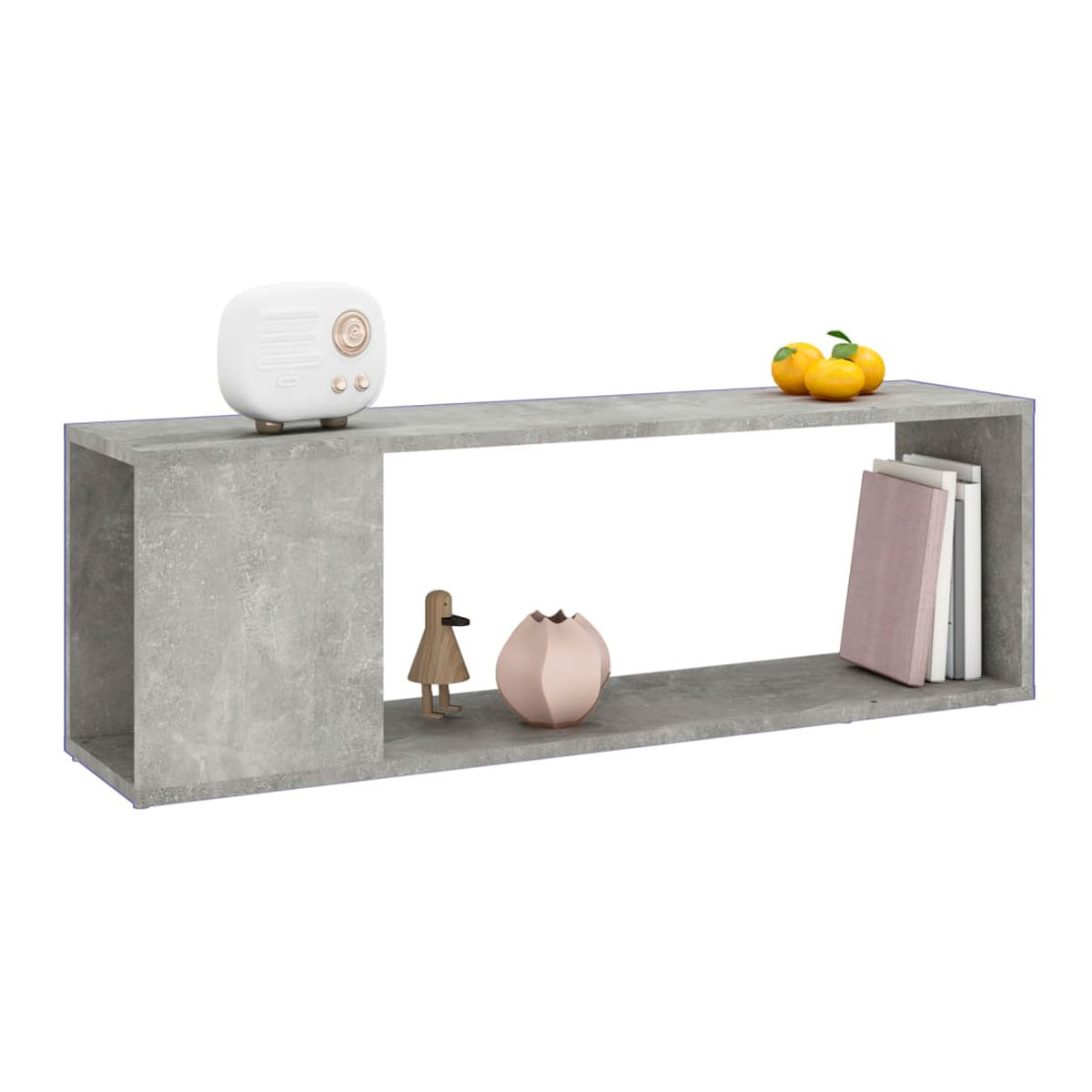 Mueble bajo de TV Bora Bora repisa superior + inferior gris 32x100x24 cm 4