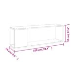 Mueble bajo de TV Bora Bora repisa superior + inferior gris 32x100x24 cm medidas