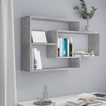 Estantería de pared Kimeko forma irregular gris hormigón 58,5x104x20 cm