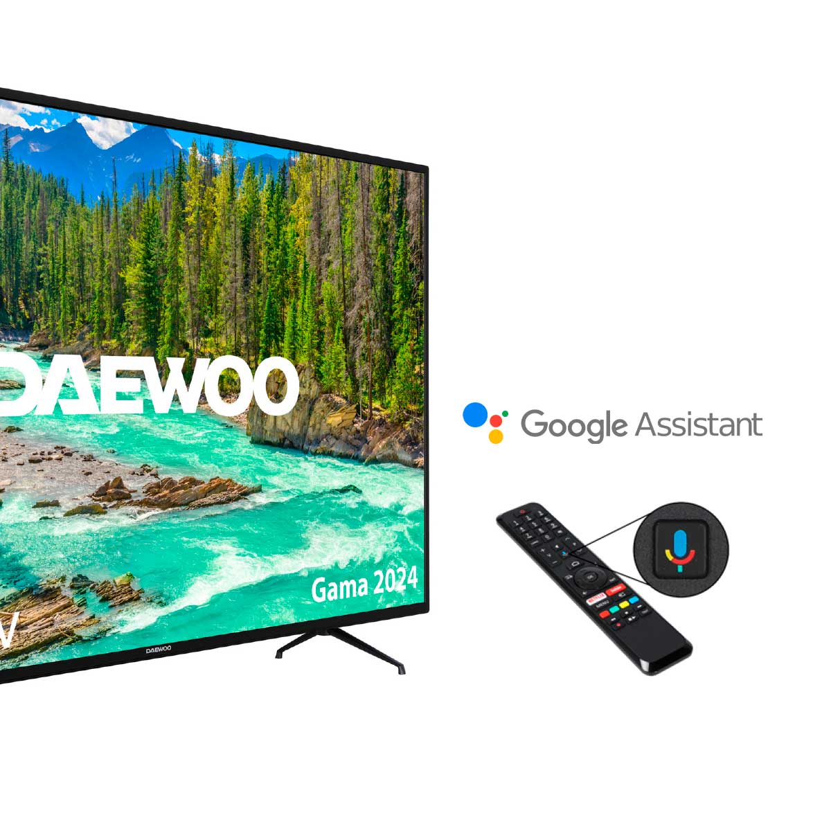Televisor Smart TV Daewoo D65DM54UAMS 65” 4K UHD DLED Android 11 E negro Google-Assistant